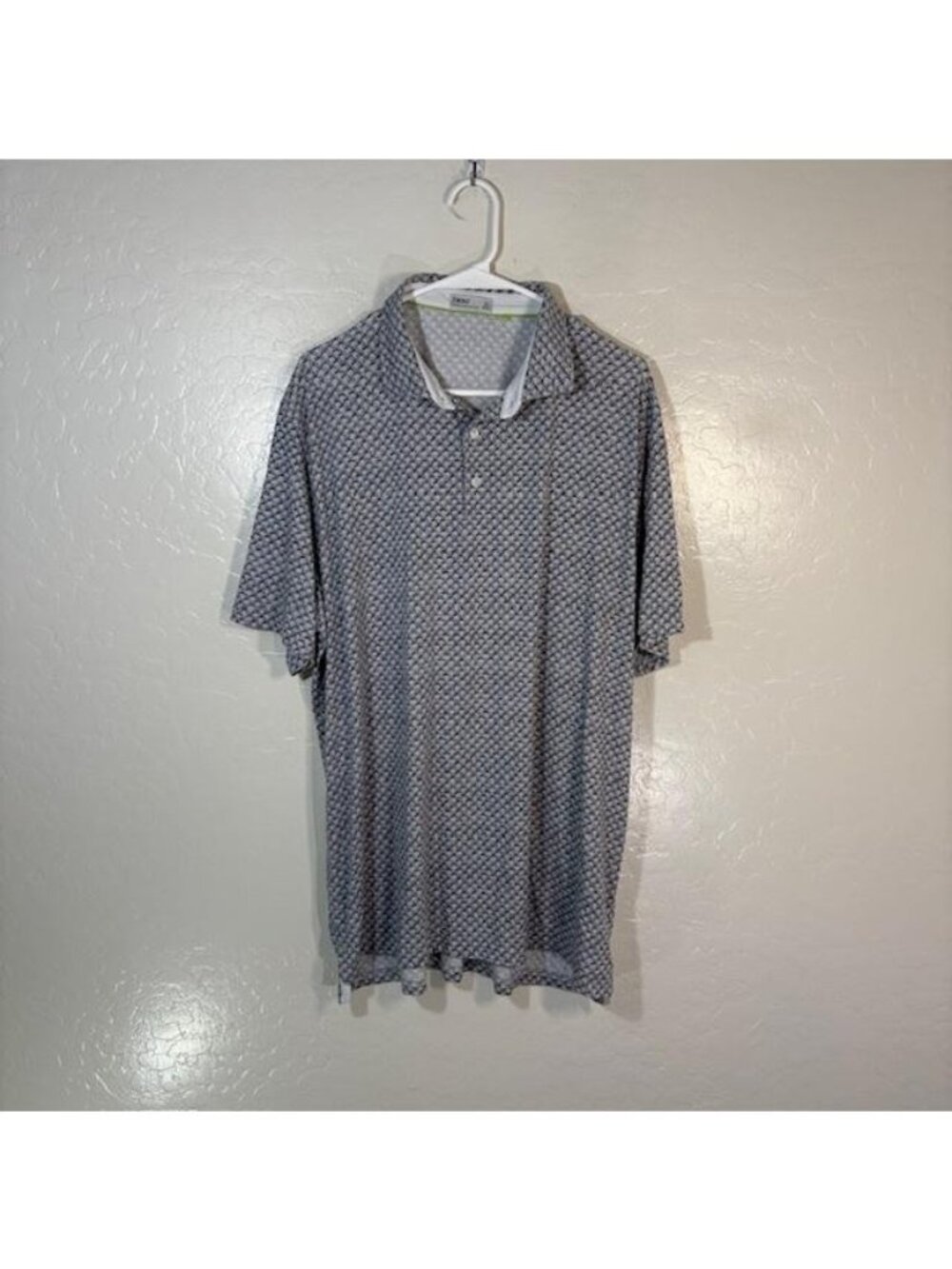 Tasc Performance Polo Shirt Mens XL Blue Floral Golf Performance Stretch Top